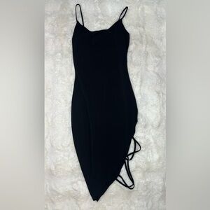 Elegant Black Slit Dress